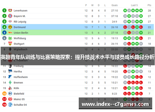 英超青年队训练与比赛策略探索：提升技战术水平与球员成长路径分析